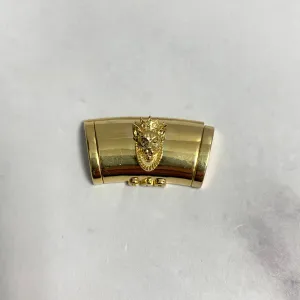 10K Yellow Gold Plain Sleek Lock With Panther / 15gr / 15mm / 1.1in