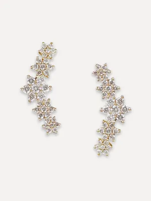 14K Diamond Daisy Chain Climber Studs