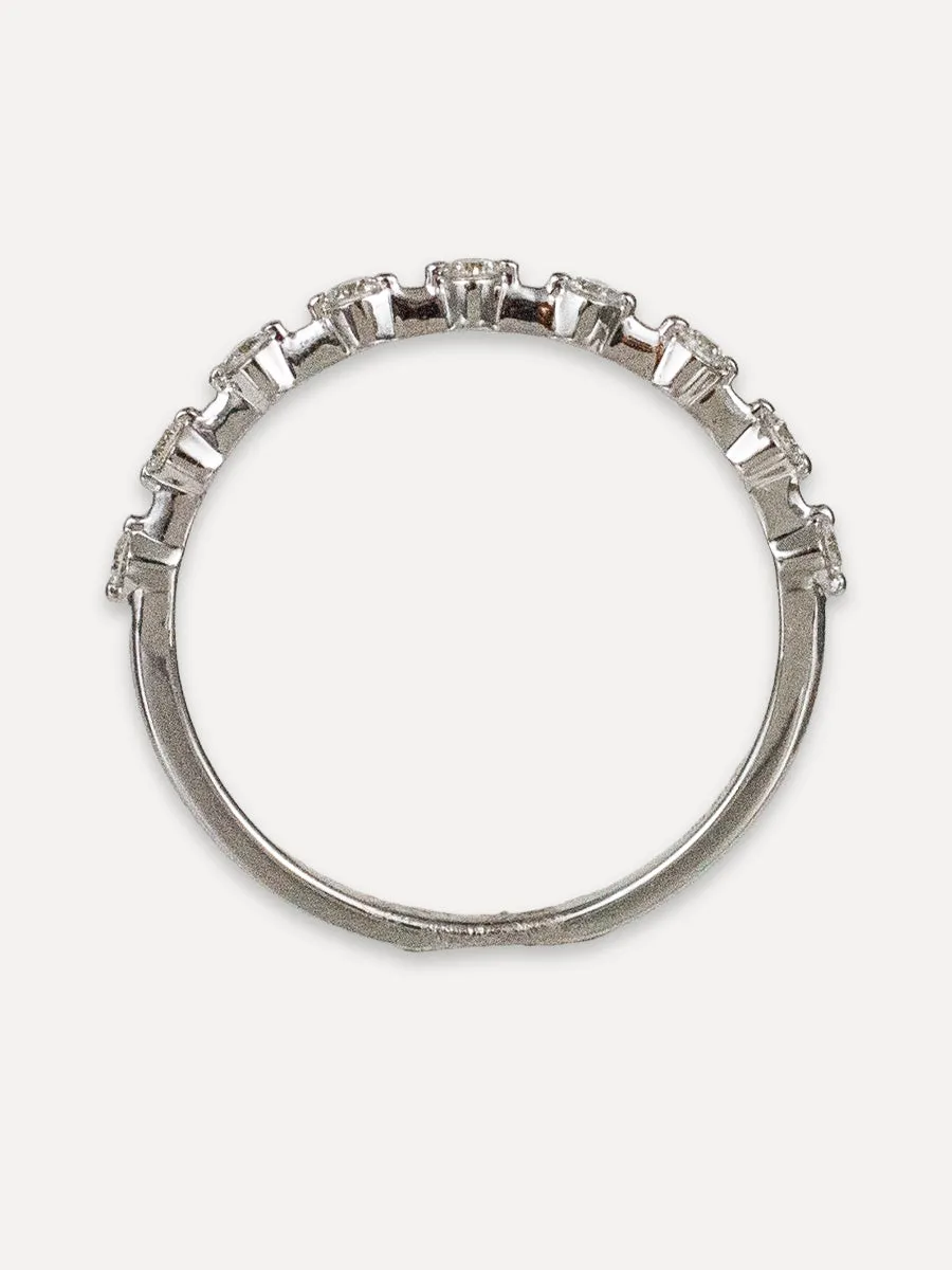 14K Diamond Thin Nine Row Nine Band