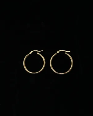 14k Gold Hoop Earrings 1"