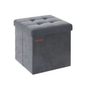 15" x 15" x 15" Foldable Storage Ottoman Bench Slate Gray