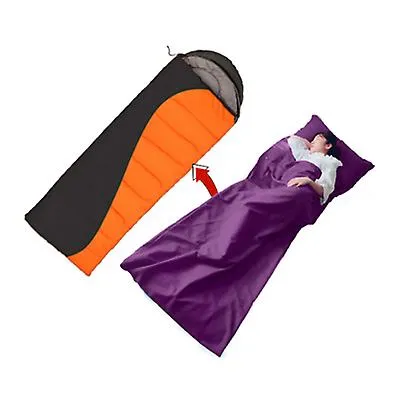 180*210cm orange Household anti dirty sleeping bag, portable liner, ultra-light hotel travel sleeping bag AZ21658