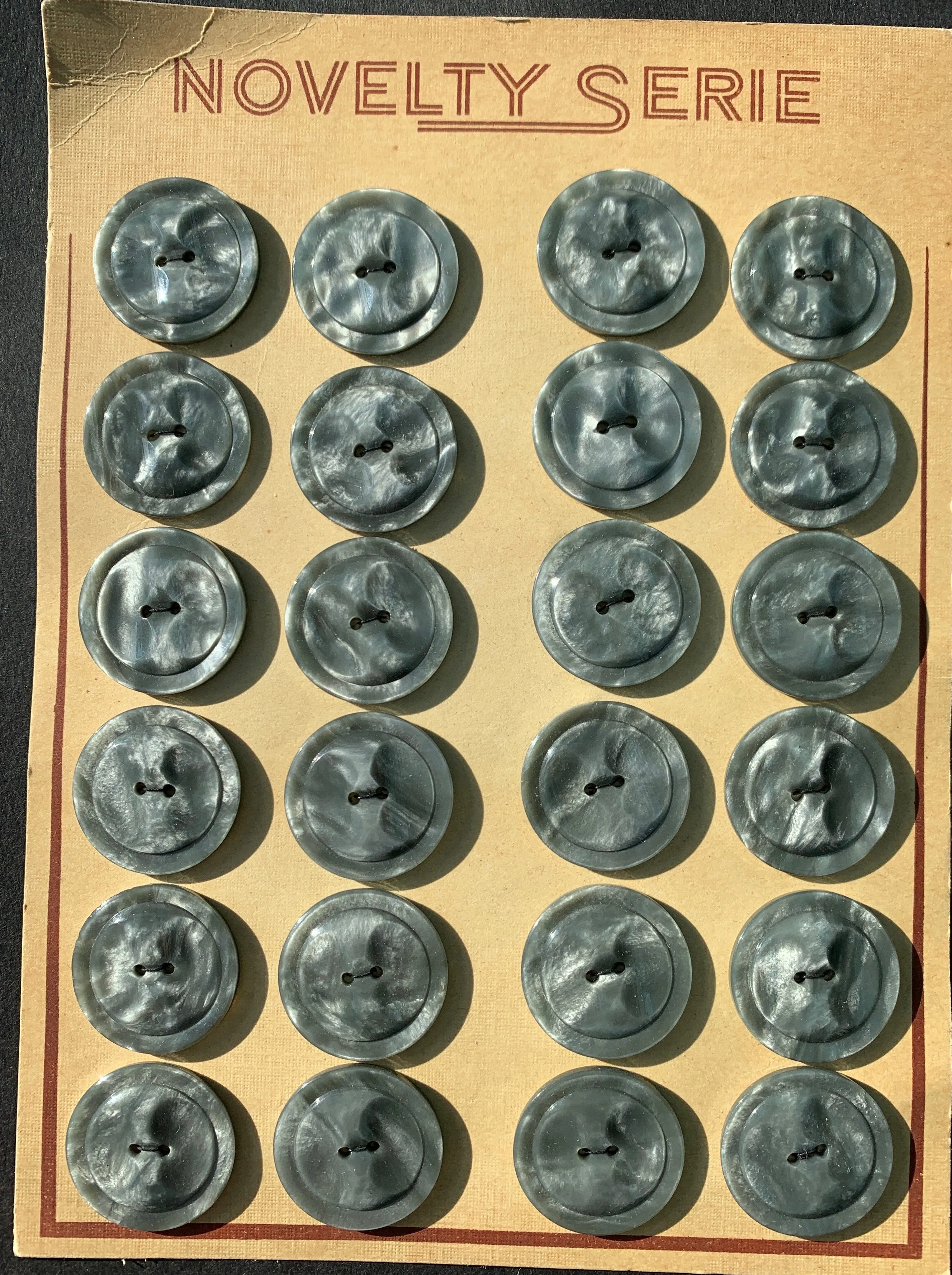 24 Vintage Platinum Lucite 2cm Buttons