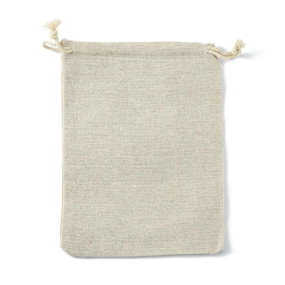 250 pc Cotton Packing Pouches Drawstring Bags, Gift Sachet Bags, Muslin Bag Reusable Tea Bag, Wheat, 17x12cm