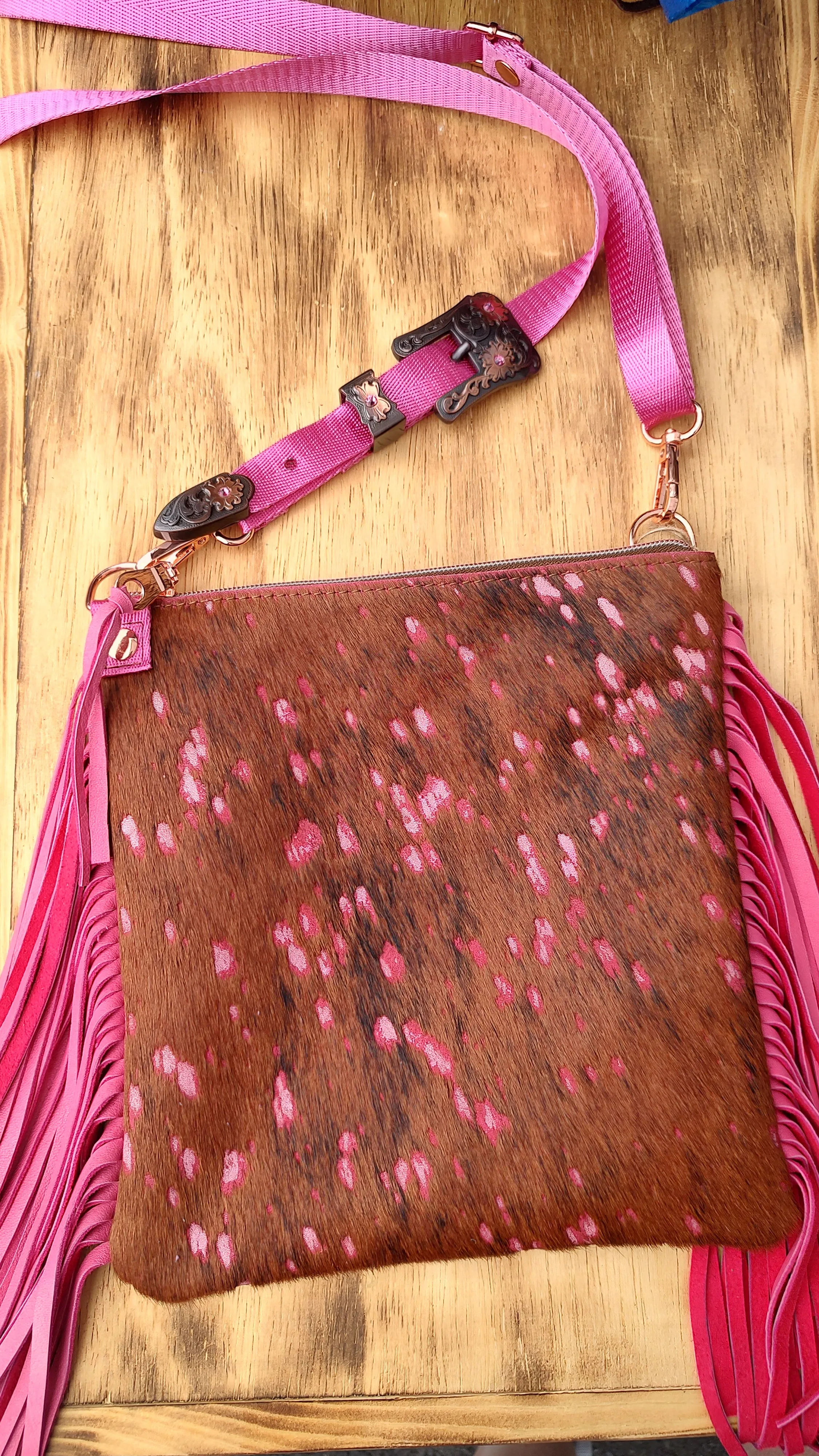 Acid Washed Hair-on Cowhide bag