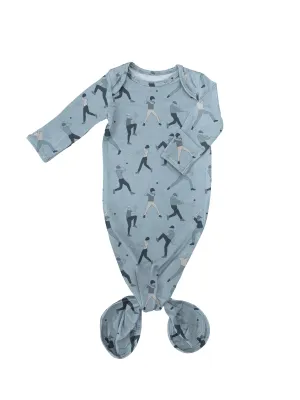 Baseball Knotted Infant Gown 0-3 Months