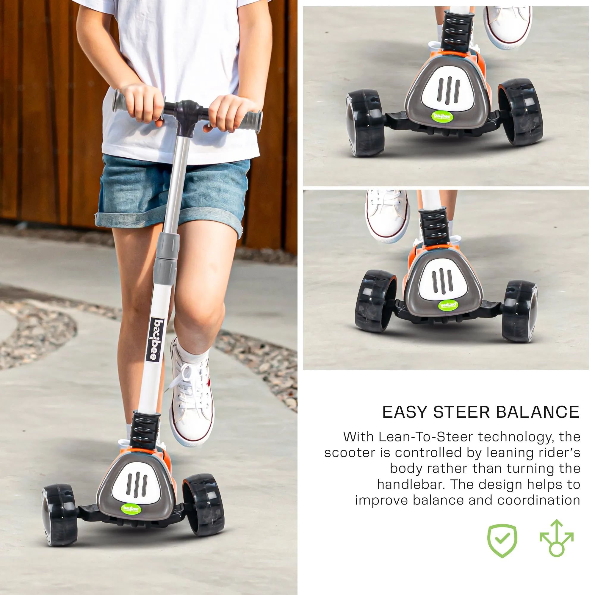 Baybee Dusty Kick Scooter for 3 Wheel Kids with Foldable & Height Adjustable Handle