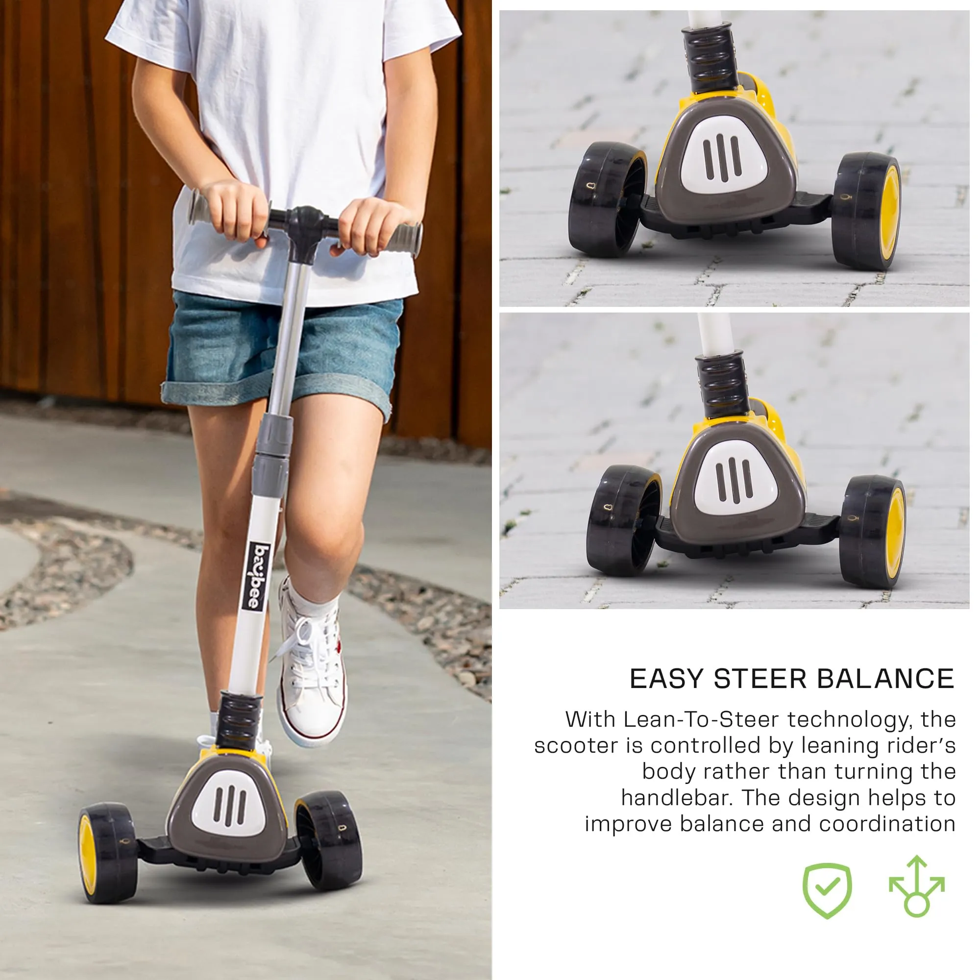 Baybee Dusty Kick Scooter for 3 Wheel Kids with Foldable & Height Adjustable Handle