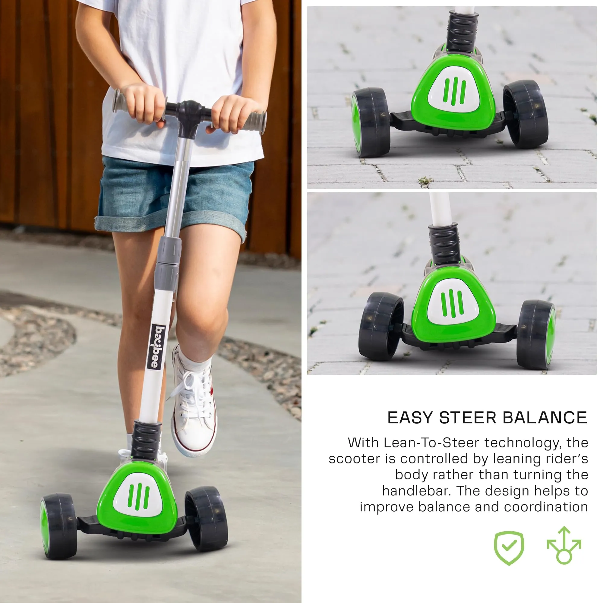 Baybee Dusty Kick Scooter for 3 Wheel Kids with Foldable & Height Adjustable Handle