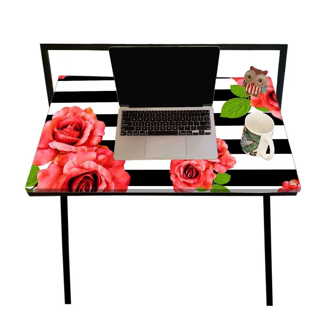 Best Foldable Computer Desk for Work From Home - Floral Stripes