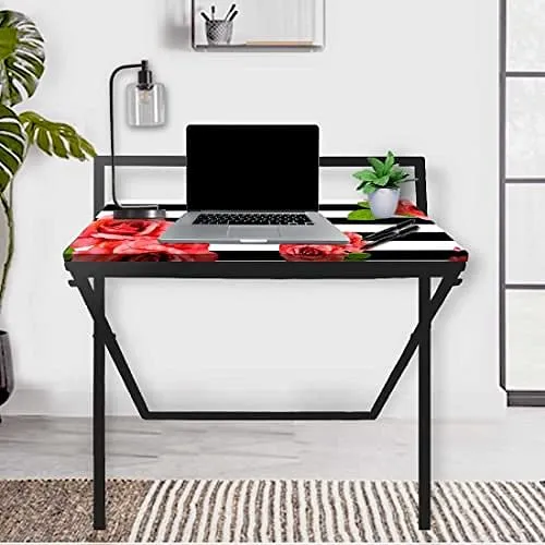 Best Foldable Computer Desk for Work From Home - Floral Stripes