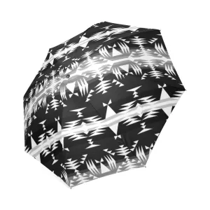 Between the Mountains Black and White Foldable Umbrella