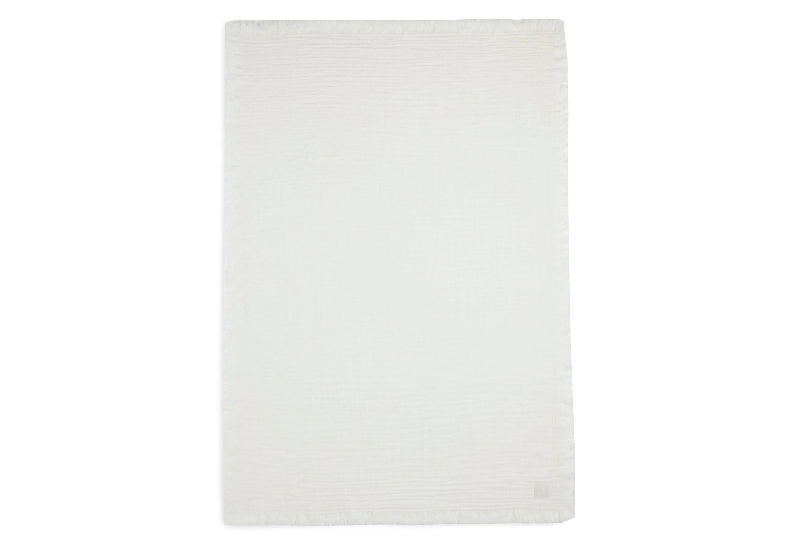 Blanket Cot Muslin Fringe 120x120cm - Ivory