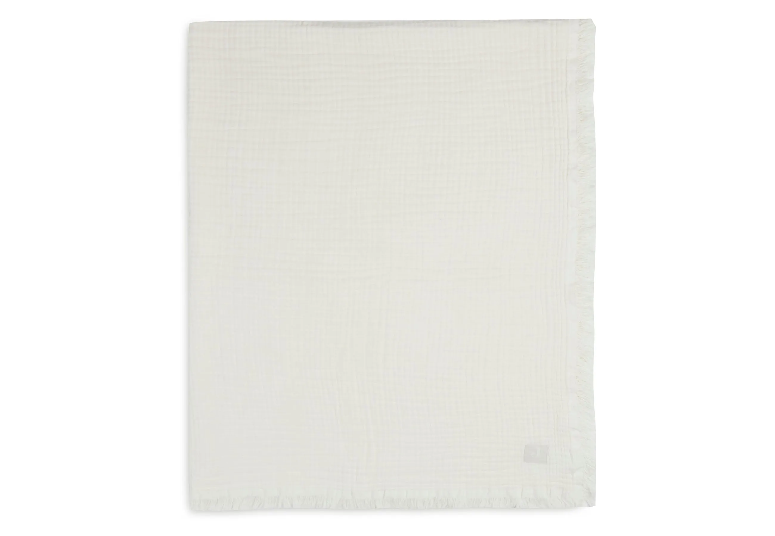 Blanket Cot Muslin Fringe 120x120cm - Ivory