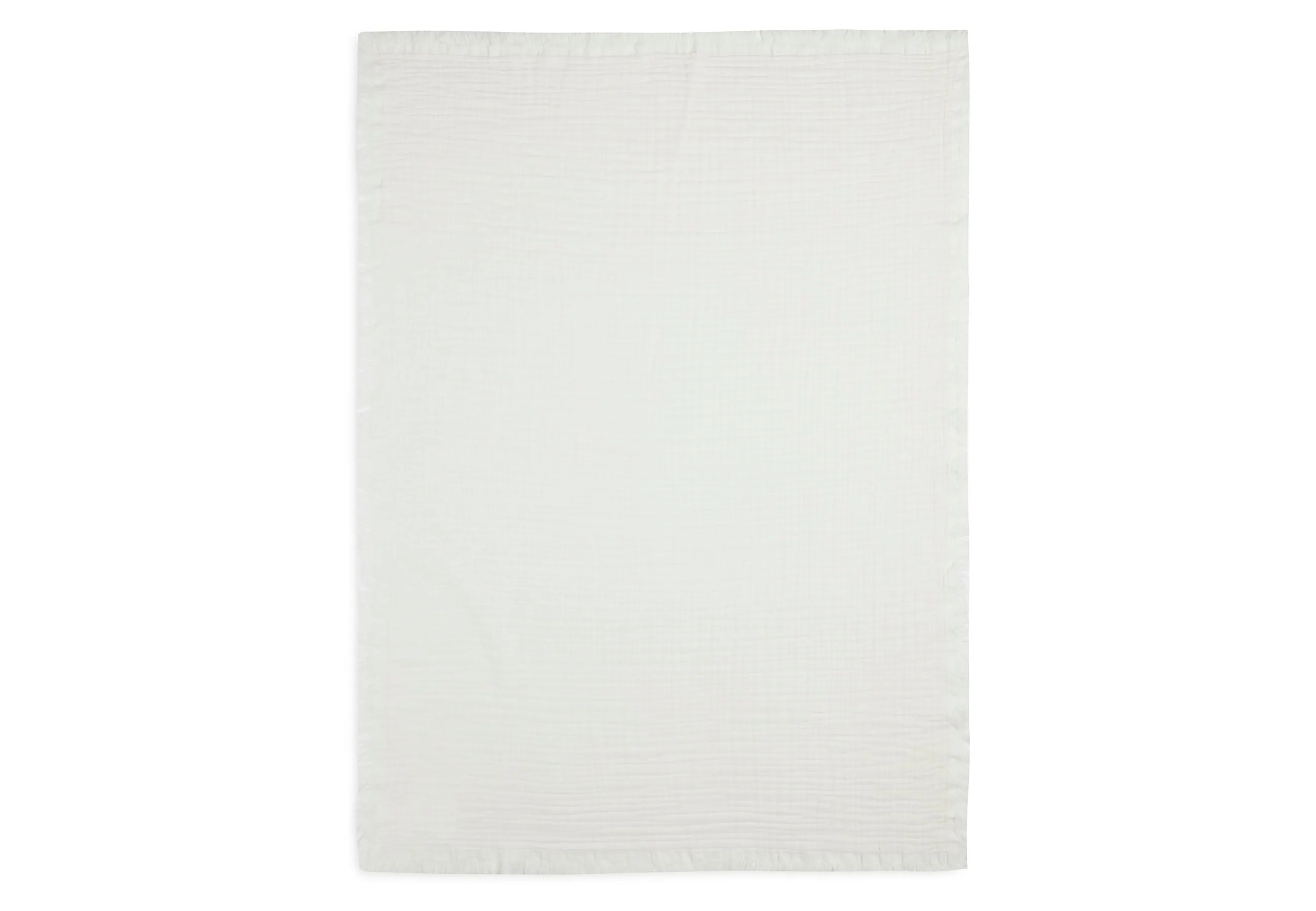 Blanket Cot Muslin Fringe 120x120cm - Ivory