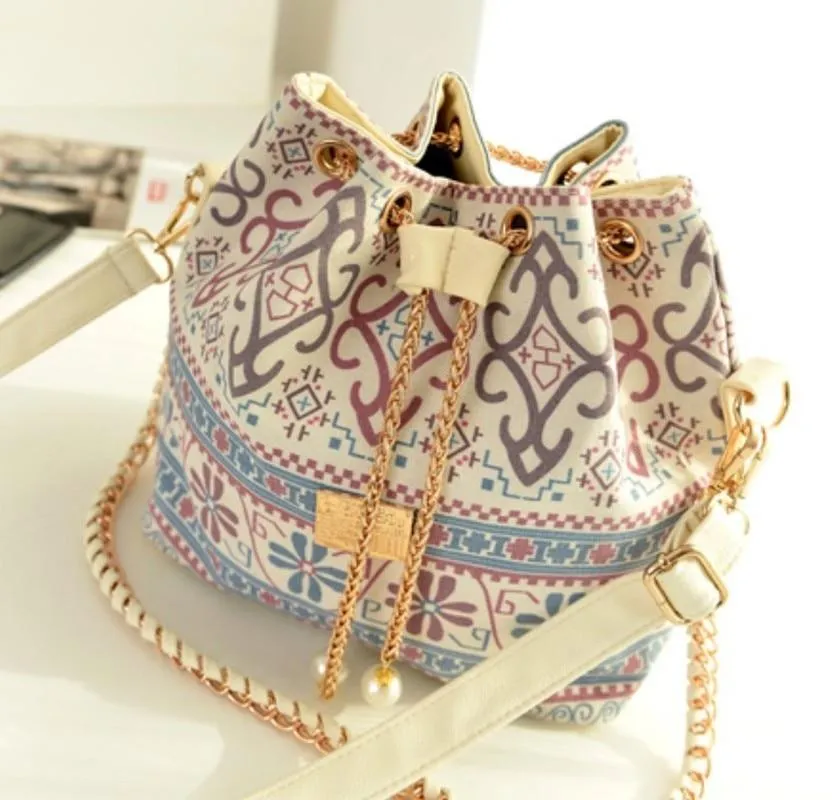 Boho Bucket Bag With Pattern