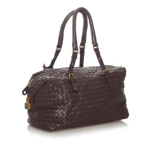 Bottega Veneta Intrecciato Leather Boston Bag (SHG-27937)