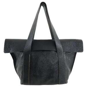 Brunello Cucinelli Black Glossy Tote Bag with Chain Detail