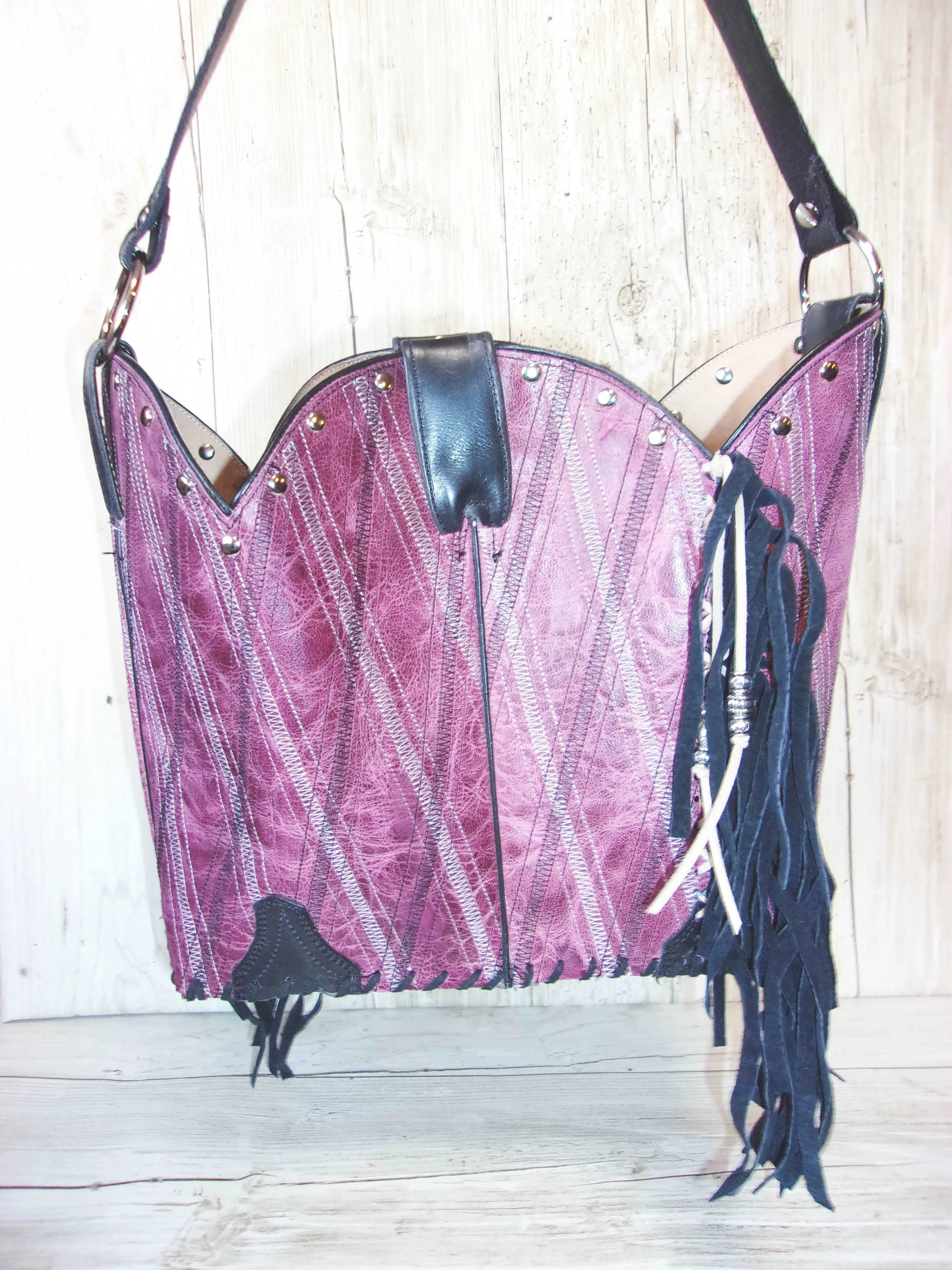 Bucket Bag Cowboy Boot Fringe Purse BK97