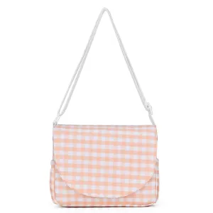 BY BIRDIE PINK GINGHAM HAND BAG/DOLL NAPPY BAG