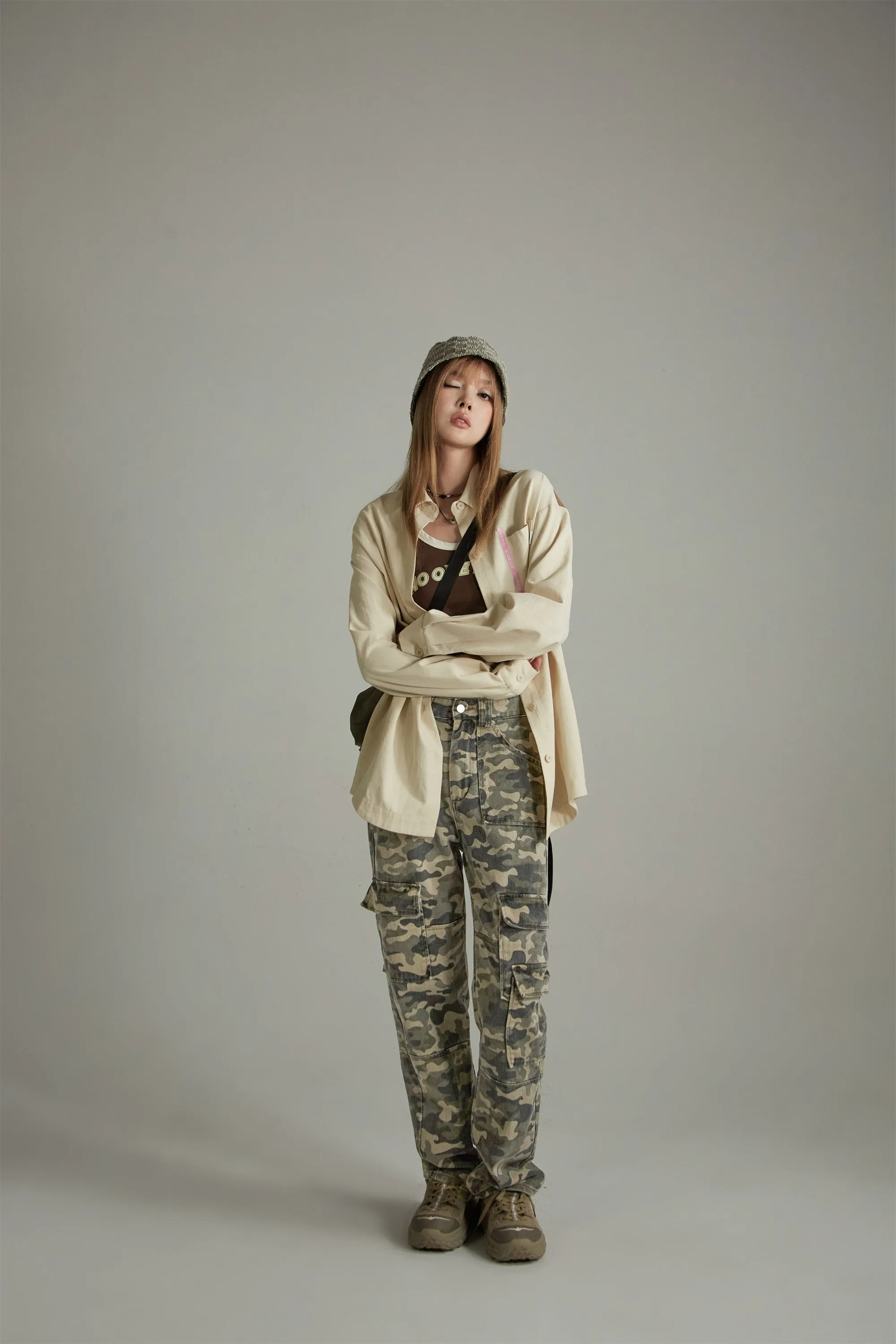 Camouflage Print Casual Pants