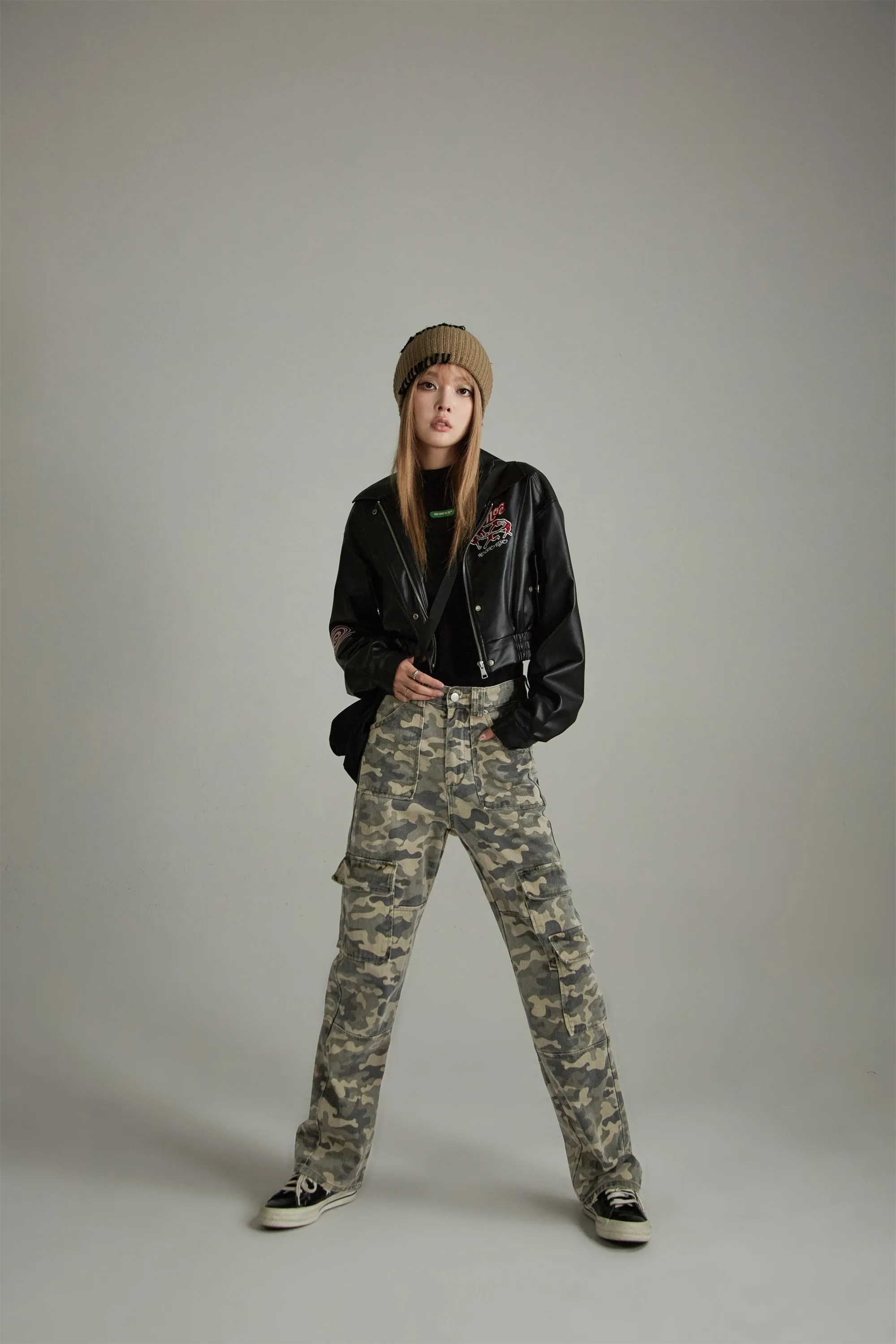 Camouflage Print Casual Pants