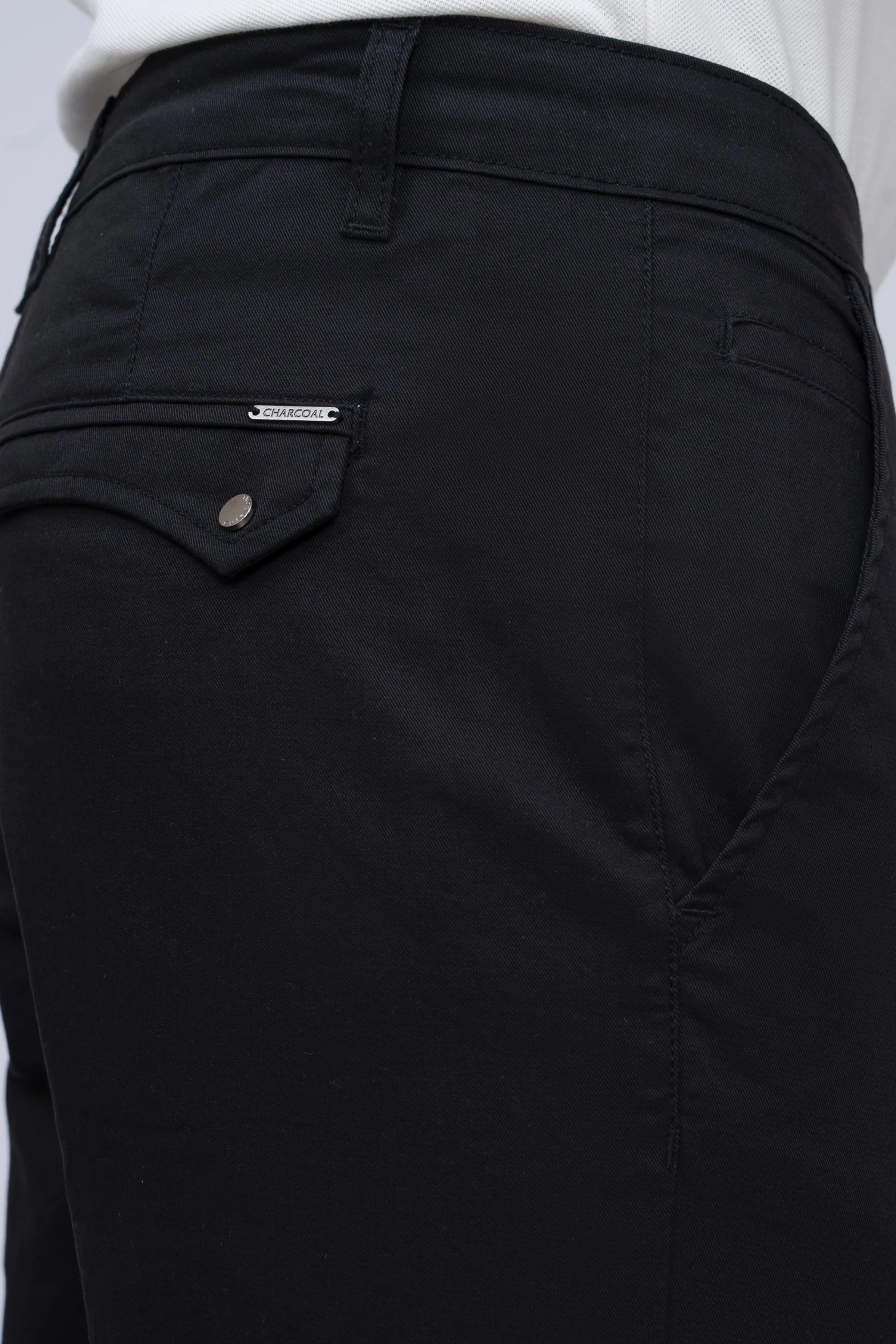 CASUAL PANT CROSS POCKET WITH FLAP BLACK