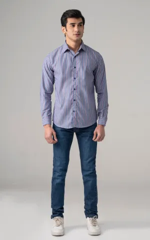 CASUAL SHIRT BLUE STRIPER