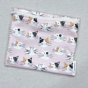 Cat Faces on Pink Reusable Sandwich Bag