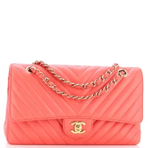 CHANEL Classic Double Flap Bag Chevron Lambskin Medium