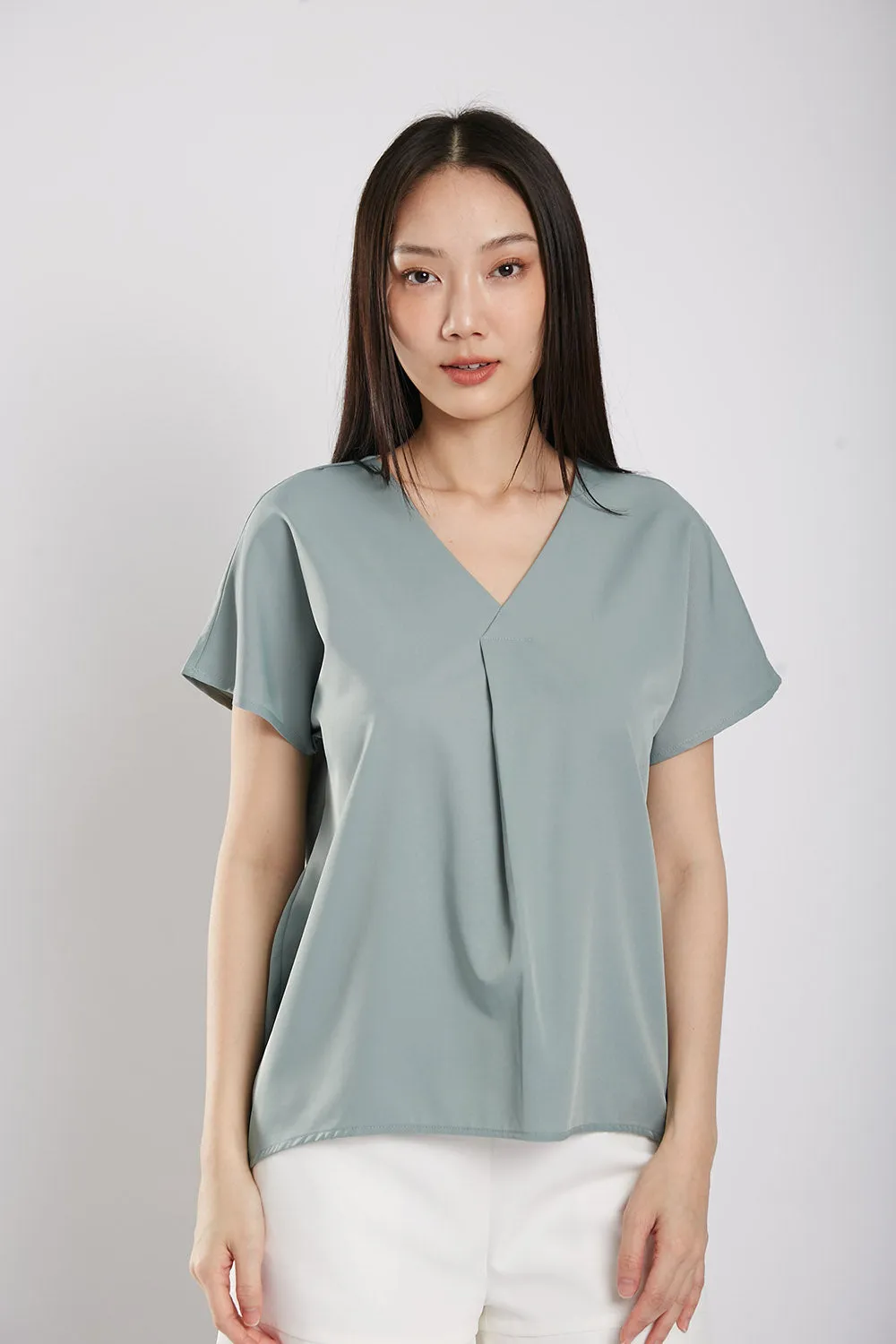 Charlita Basic Top in Sage