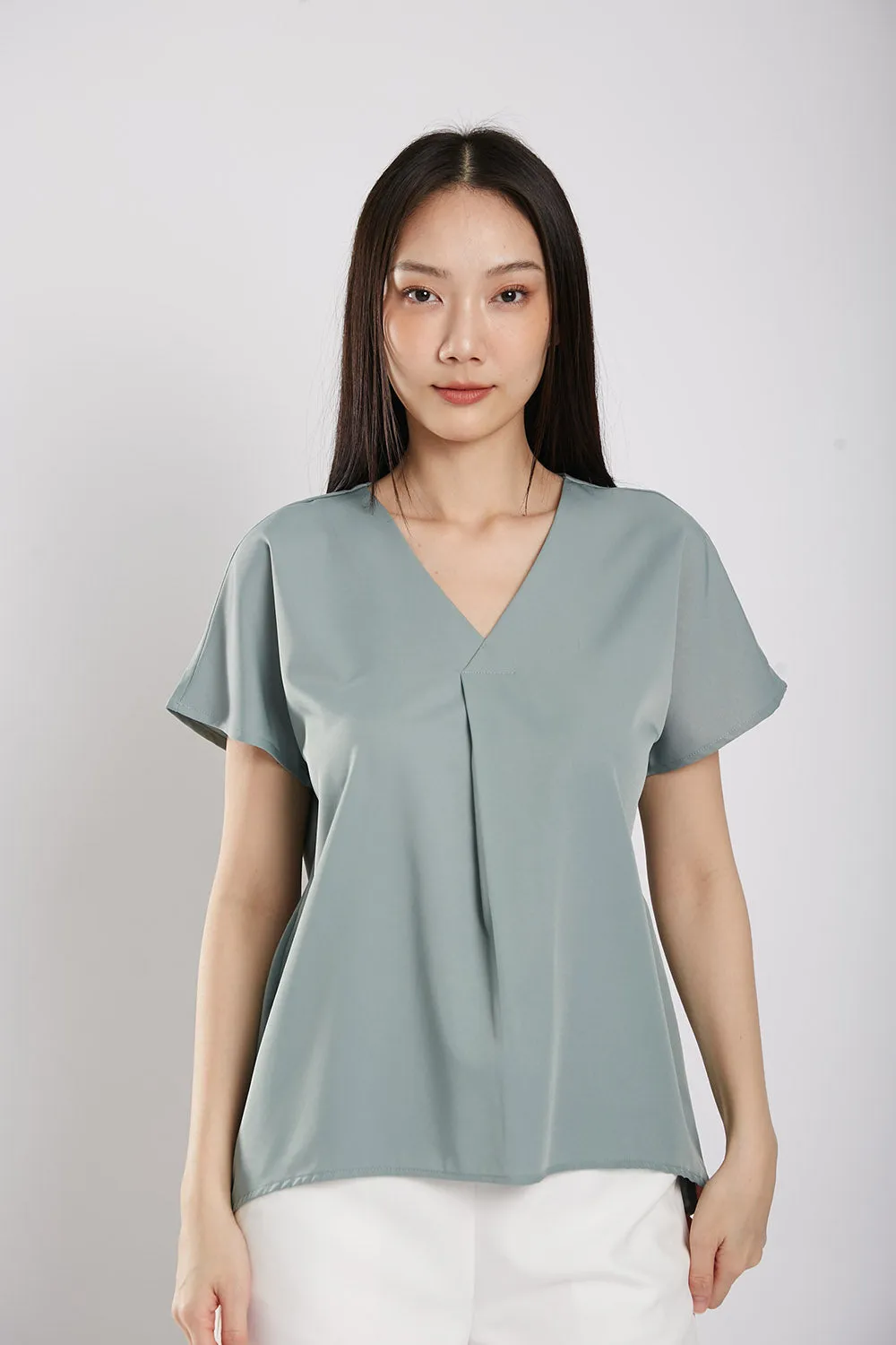 Charlita Basic Top in Sage