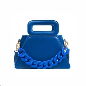 Chunky Chain Faux Leather Crossbody Bag