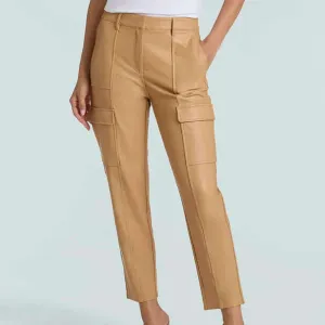 COMMANDO - Faux Leather Utility 7/8 Pant - Camel