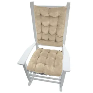 Corduroy Beige Rocking Chair Pads - Never Flatten Rocker Chair Cushion Taupe