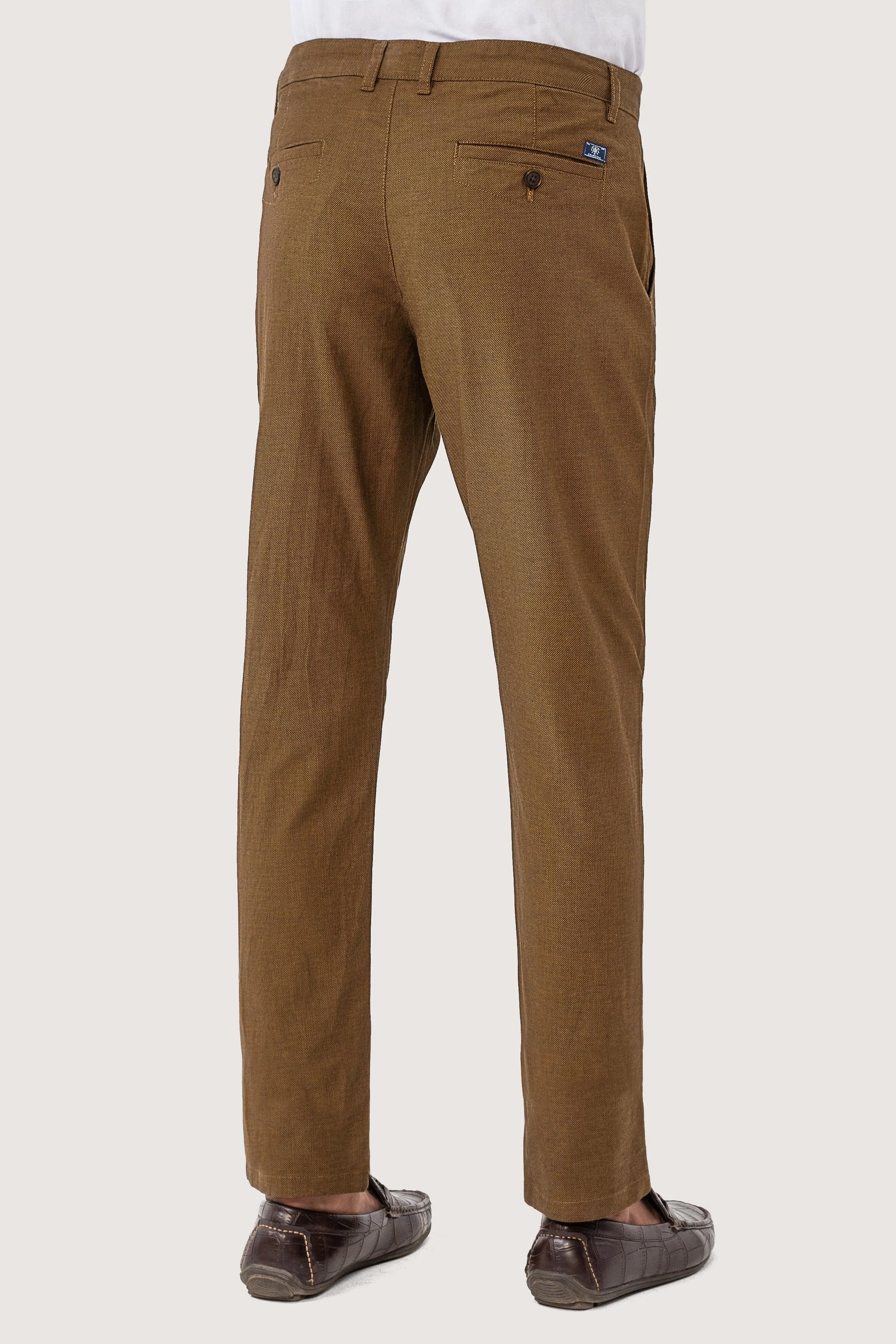 CROSS POCKET SELF TEXTURED PANT BROWN BLACK