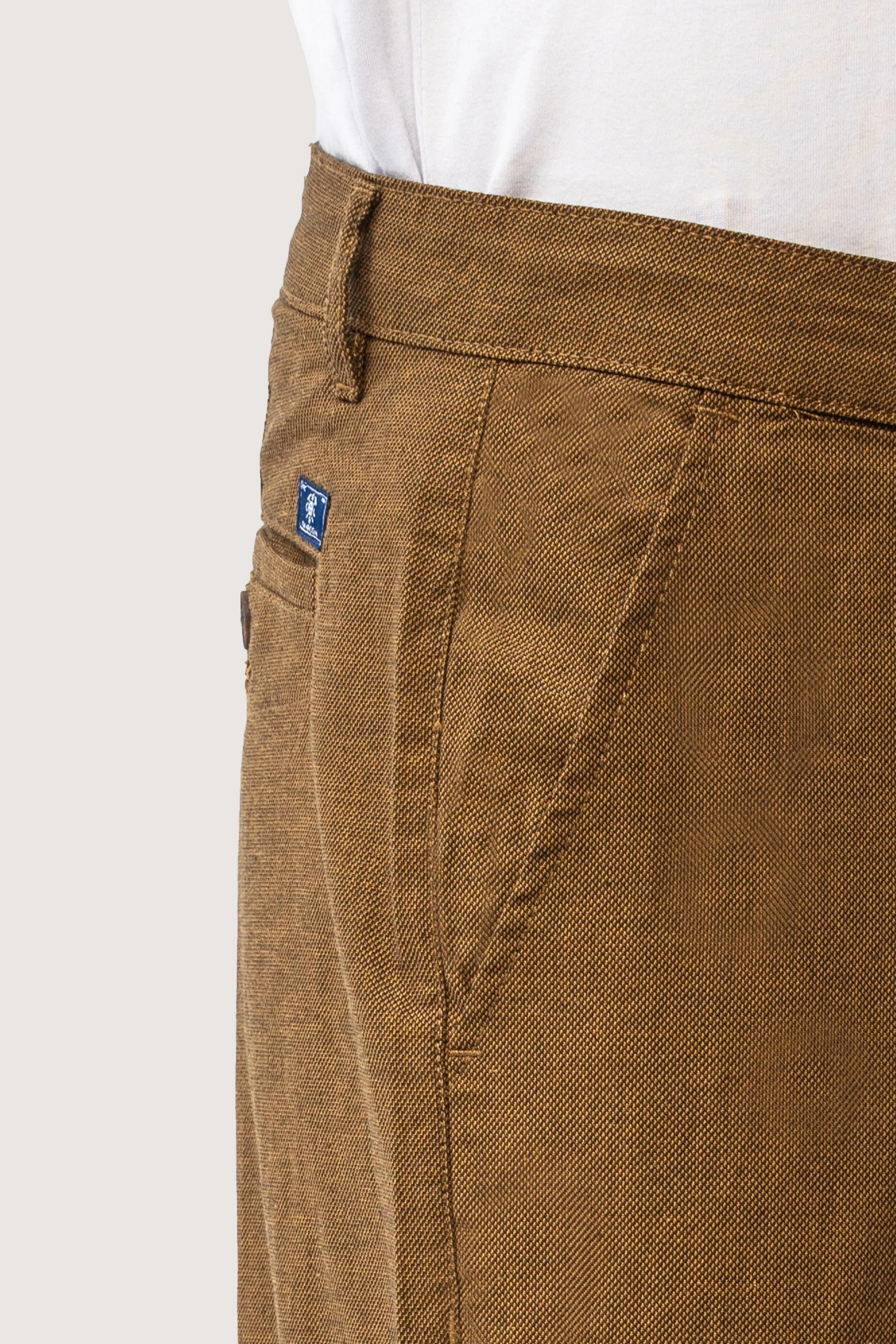 CROSS POCKET SELF TEXTURED PANT BROWN BLACK