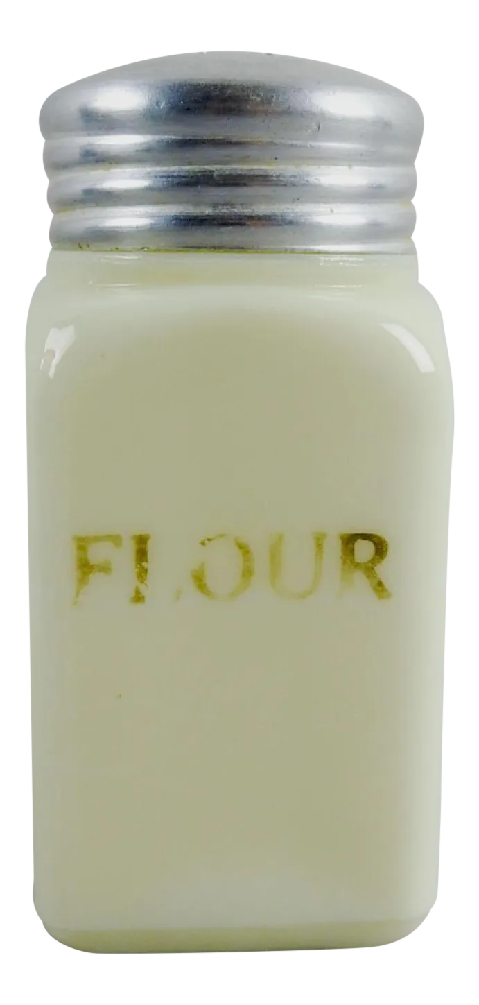 Custard Glass Vintage Flour Shaker