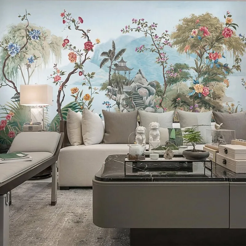 Custom Mural Wallpaper Vintage Courtyard Tropical Plants (㎡)