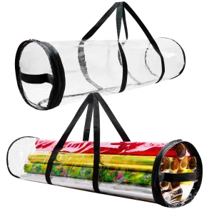 DECO EXPRESS Christmas Wrapping Paper Storage Bag - Clear 100 cm