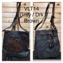 Duo Color Purse - Grey / Dk Brown