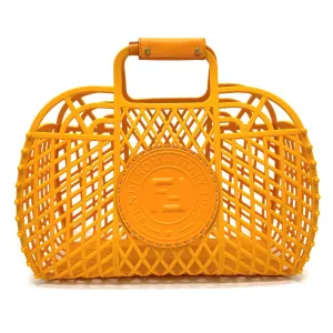 FENDI Handbag 8GH389 Plastic / leather Orange type bag Bucket medium Women Used