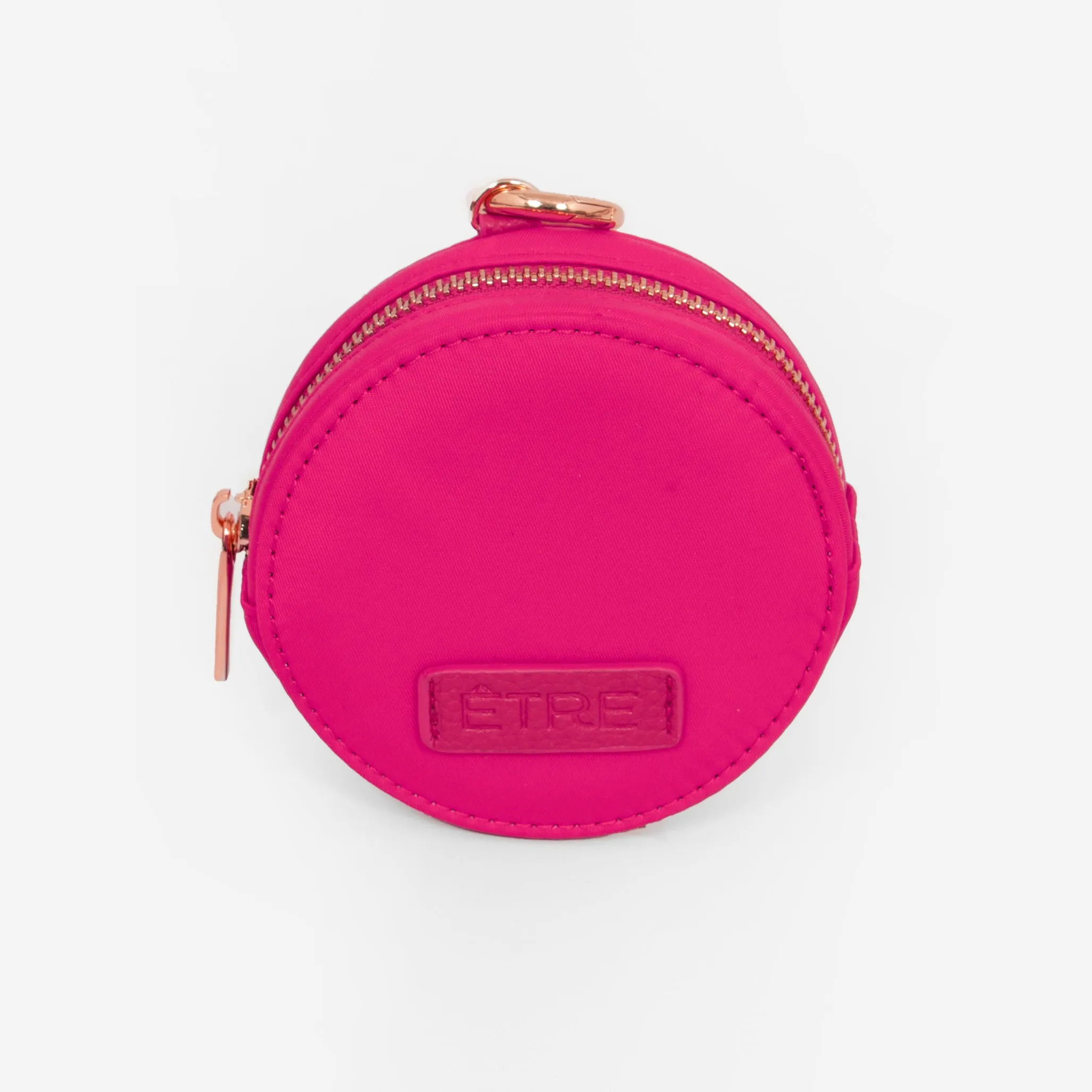 Finley Round Coin Purse - Hot Pink, Nylon