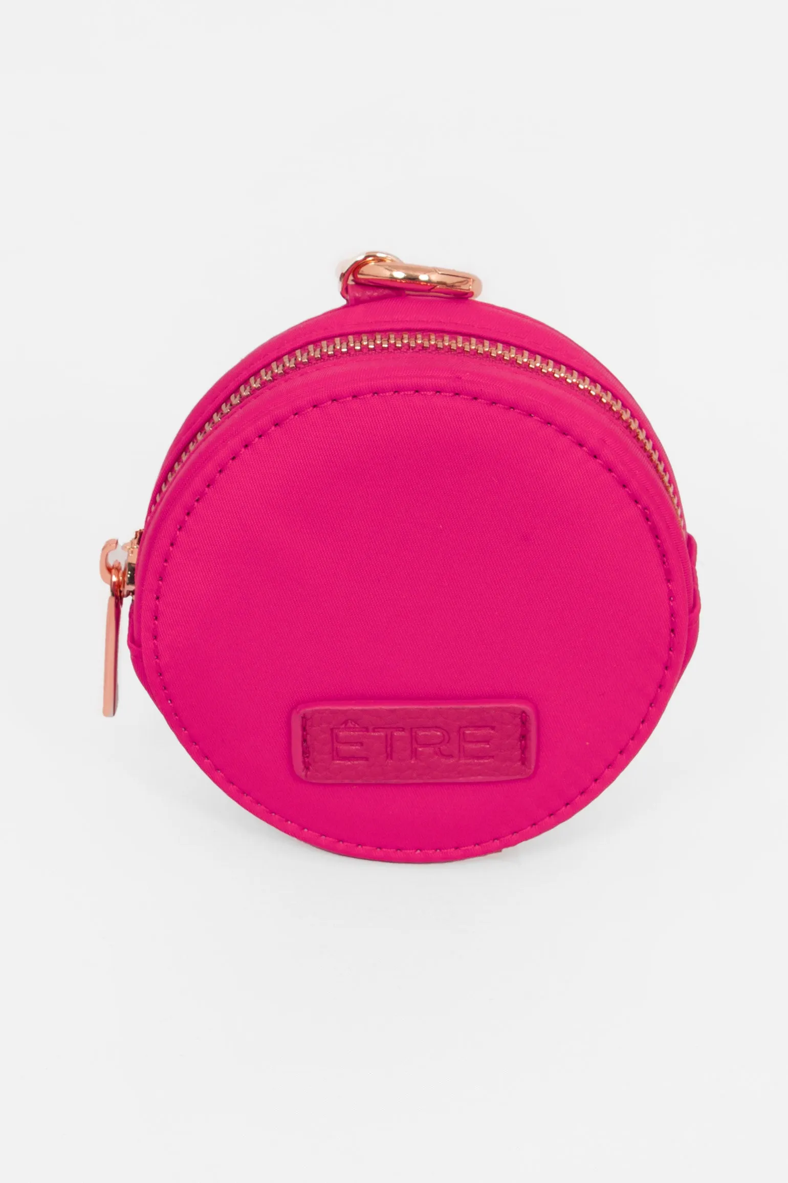 Finley Round Coin Purse - Hot Pink, Nylon