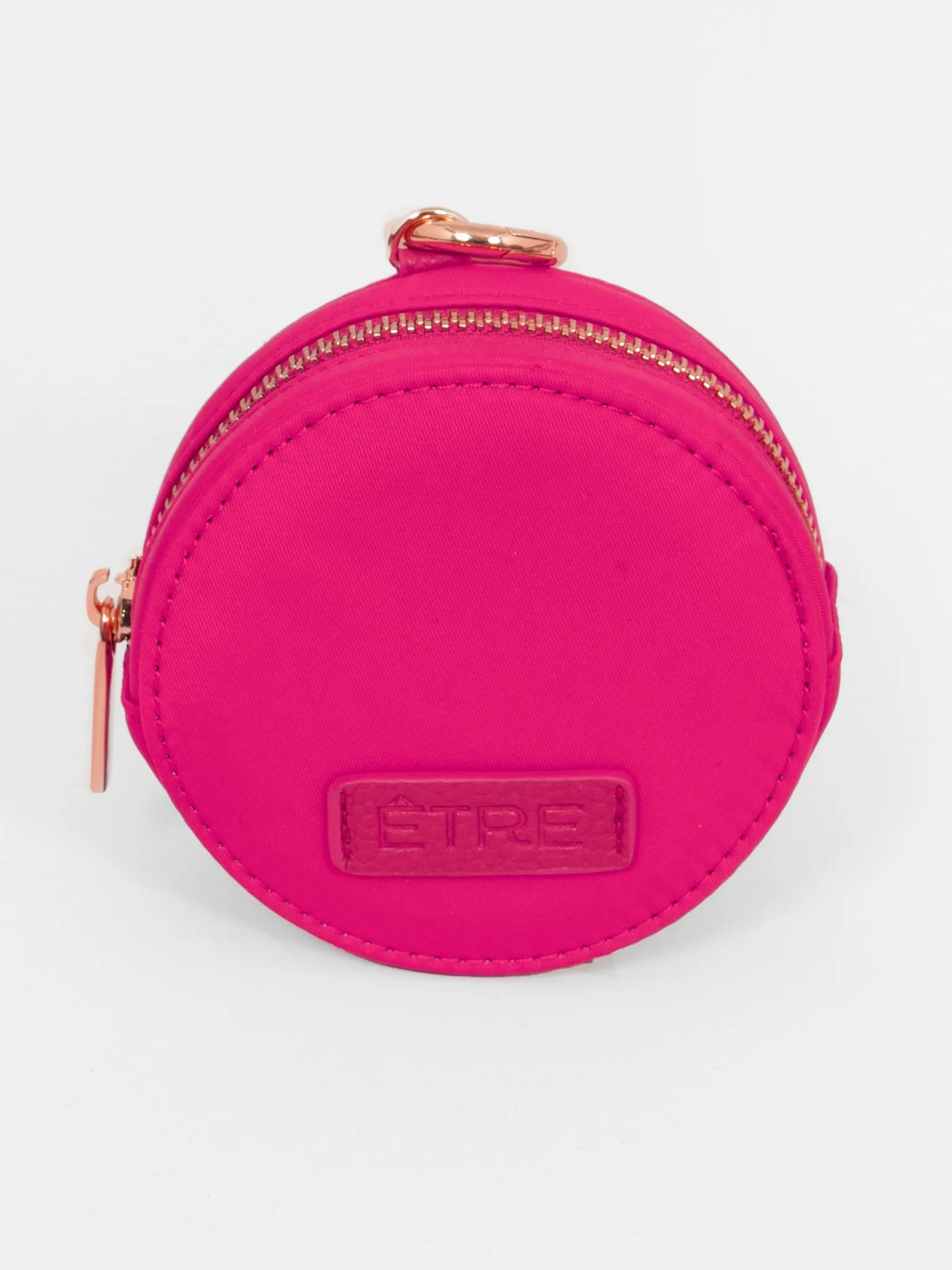 Finley Round Coin Purse - Hot Pink, Nylon