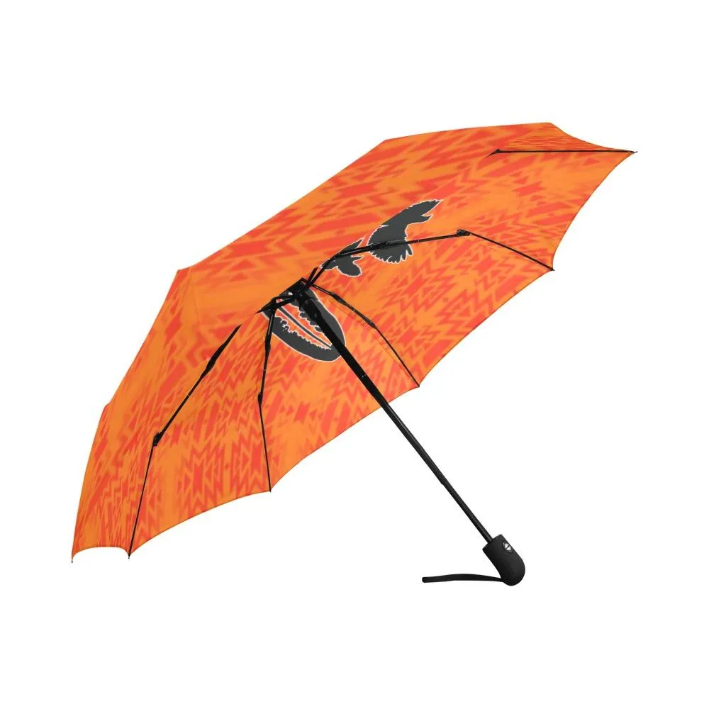 Fire Colors and Turquoise Orange Bring Them Home Auto-Foldable Umbrella