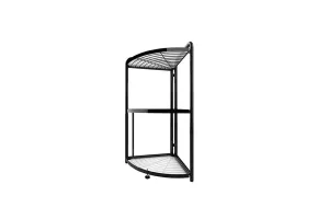 Foldable 3 Tier Steel Triangular Corner Shelving Unit