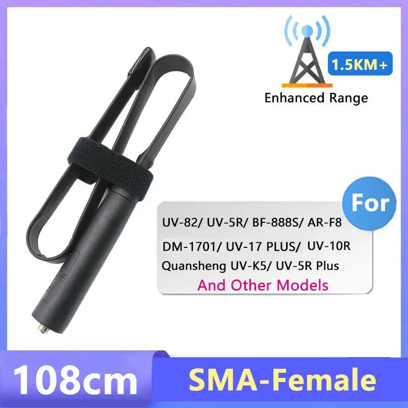 Foldable CS Tactical Antenna SMA Female 144/430Mhz For Baofeng DM-1701 Quansheng UV-5R Plus UV-K6 Walkie Talkie UV-82 UV-17 Pro