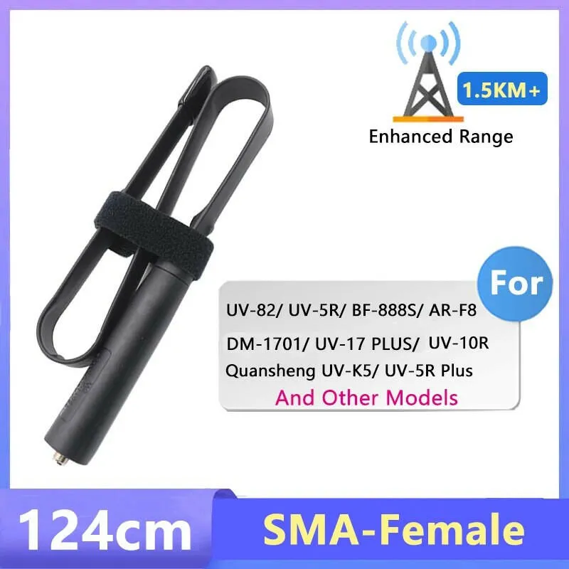 Foldable CS Tactical Antenna SMA Female 144/430Mhz For Baofeng DM-1701 Quansheng UV-5R Plus UV-K6 Walkie Talkie UV-82 UV-17 Pro