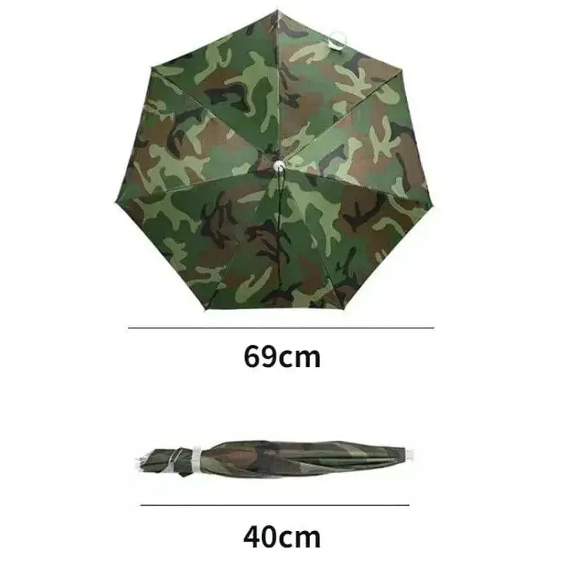 Foldable Outdoor Umbrella Hat Women Men Fishing Double Layer Headwear Sun Cap Camping Fishing Headwear Cap Beach Head Hats